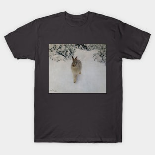 Hare in Winter by Bruno Liljefors T-Shirt